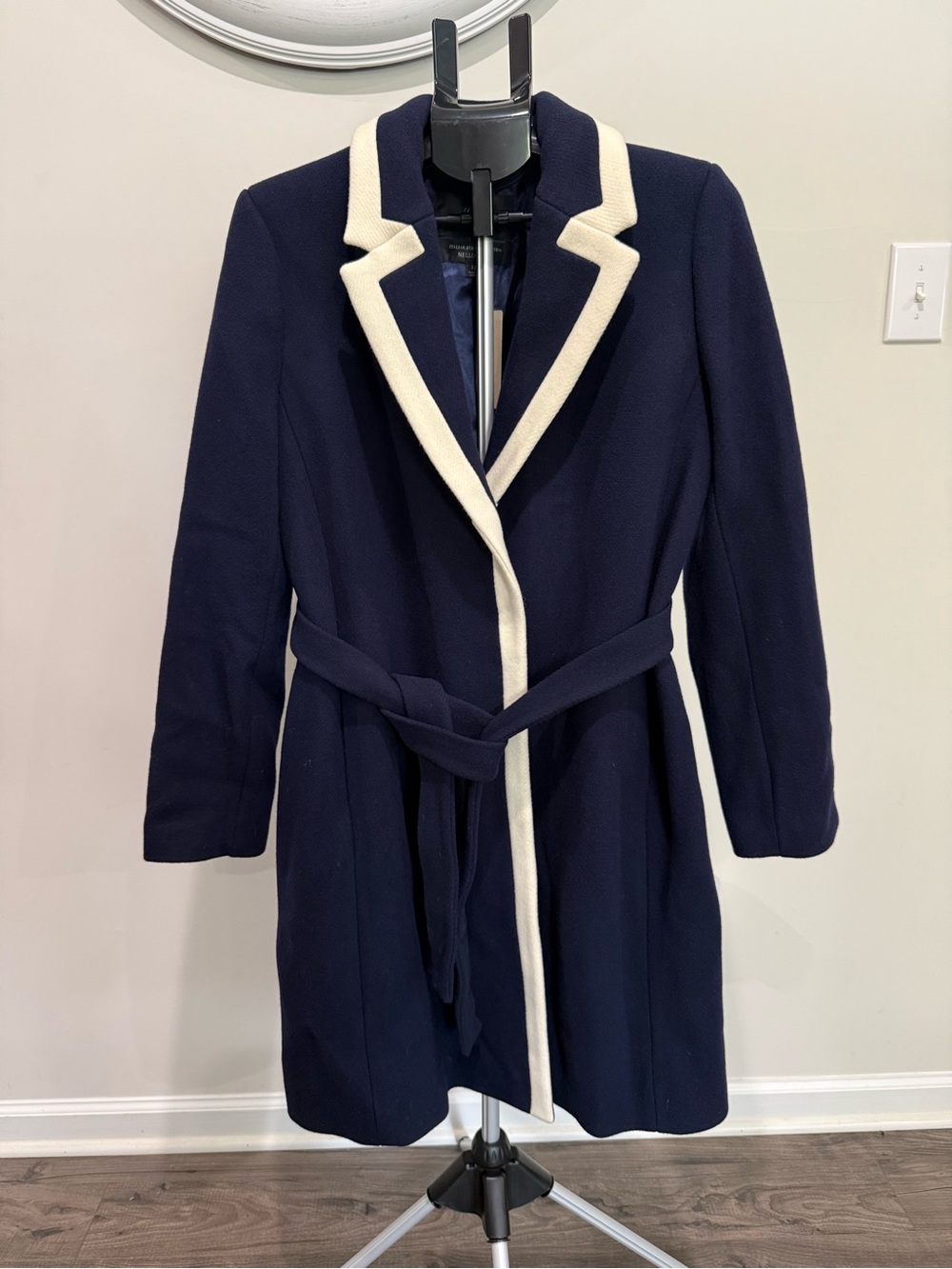 New J Crew Meghan Markle Womens Nello Gori Wrapped Tipped Wool Coat size 12